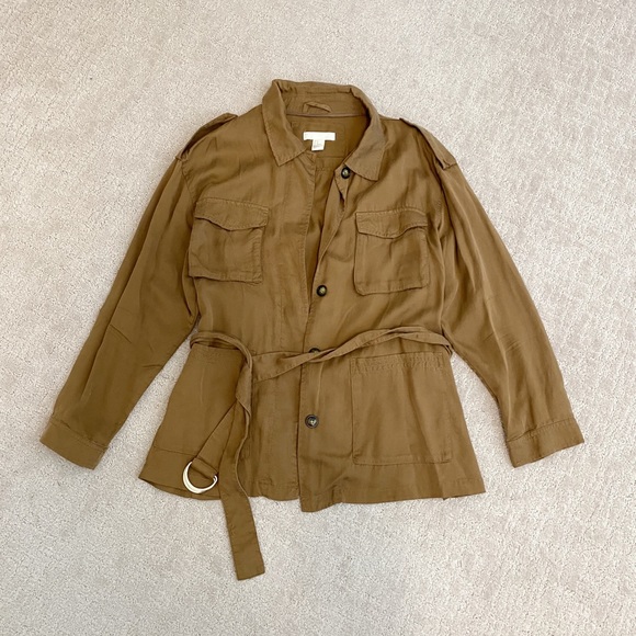 H&M Jackets & Blazers - H&M Cargo Camel Jacket / Overshirt